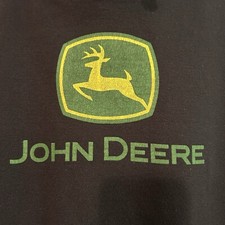 John Deere Pullover Hoodie Men's Size M Black Long Sleeve Logo