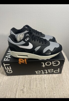 Size 9.5 - Nike Patta x Air Max 1 Black for sale online | eBay