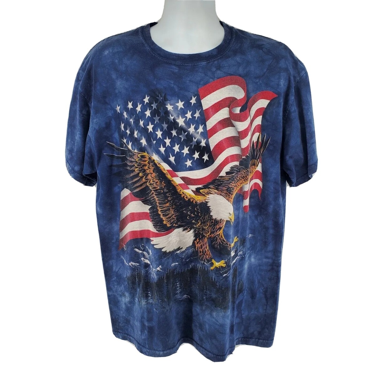 T-shirt The Mountain Tie Dye - Motif Aigle Bald Eagle USA Par Ted Blaylock - Taille L Occasion