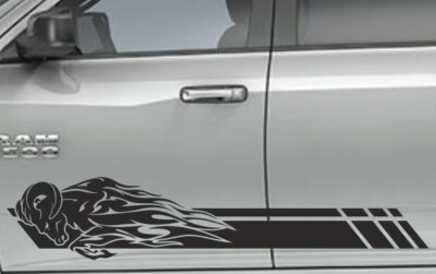 Aufkleber SET AUTO CAR Style TATTOO Pick Up AMI  Widder Flame Dekor Streifen 151