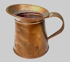 Rare 19th C Old Primitive Miniature Copper Pitcher, Holds 1/2 Cup, Free Shipping