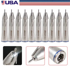 1-10 Dental 1:1 LED Fiber Optic External Straight Nose cone Handpiece NSK Style