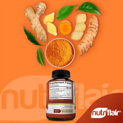 Turmeric Curcumin Ginger BioPerine Joint Pain Mobility 2250 mg Root 120 Capsules