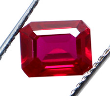 Natural Red Ruby 6.00 Ct Emerald Cut Extremely Certified Rare Loose Gemstone
