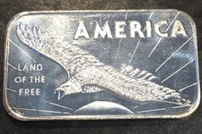 1 oz Silver Bullion AMERICA LAND of THE FREE Bar WE COMBINE SHIPPING #Q417 88.48 per troy oz