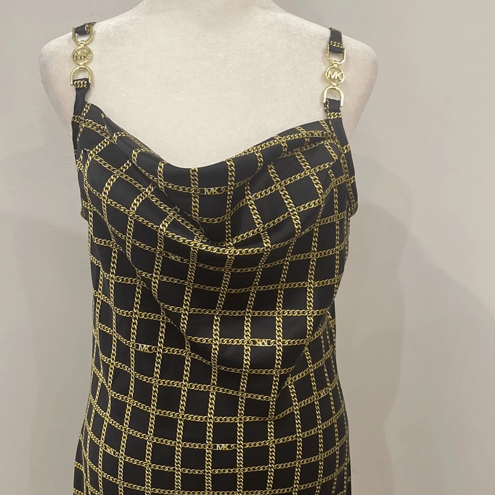 Abito smanicato Michael Kors nuovo scollo cappuccio MIDI taglia S