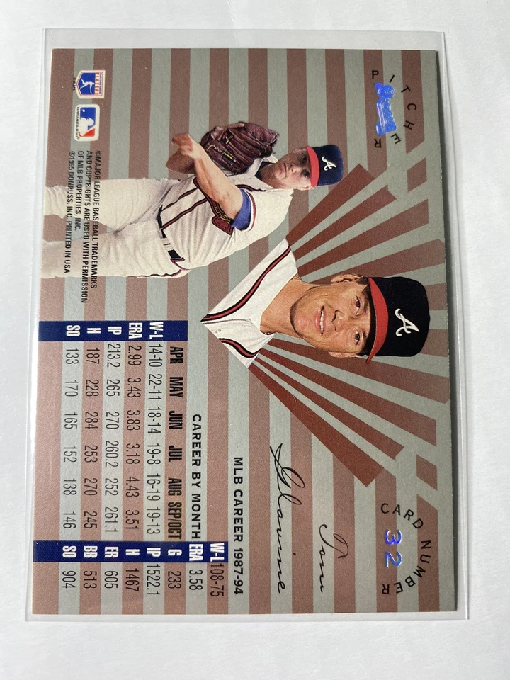 1995 Leaf Limited Atlanta Braves Baseball Card #32 Tom Glavine Prism Foil - Image 2 of 2
