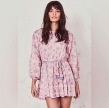NWT Love Shack Fancy Pink Floral Noelle Mini Dress