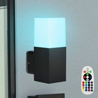 AußEnleuchte Wandlampe Fassadenleuchte Rgb Led Fernbedienung Dimmbar Schwarz Alu