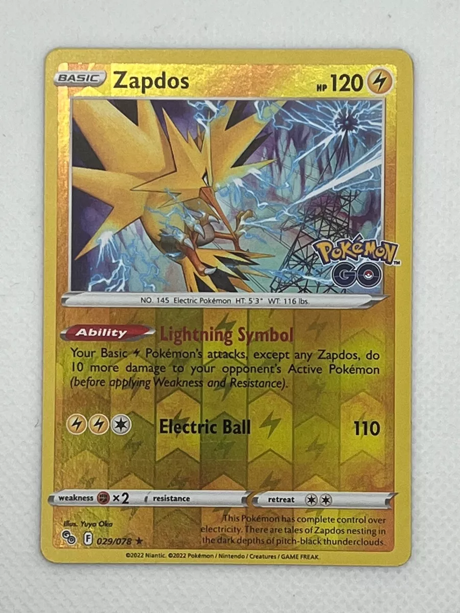 Pokemon Go TCG Card NM/M 029/078 Zapdos Holo Rare