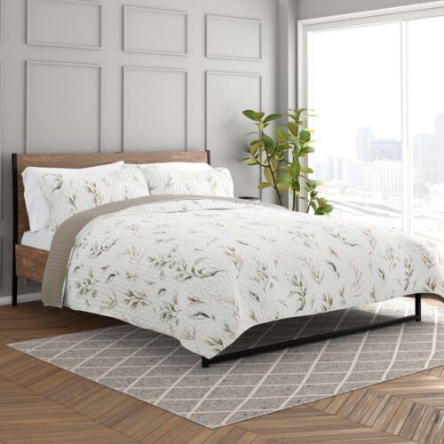 Reversible Quilted Coverlet Set Softest Fashion Collection By Kaycie Gray - Picture 1 of 118