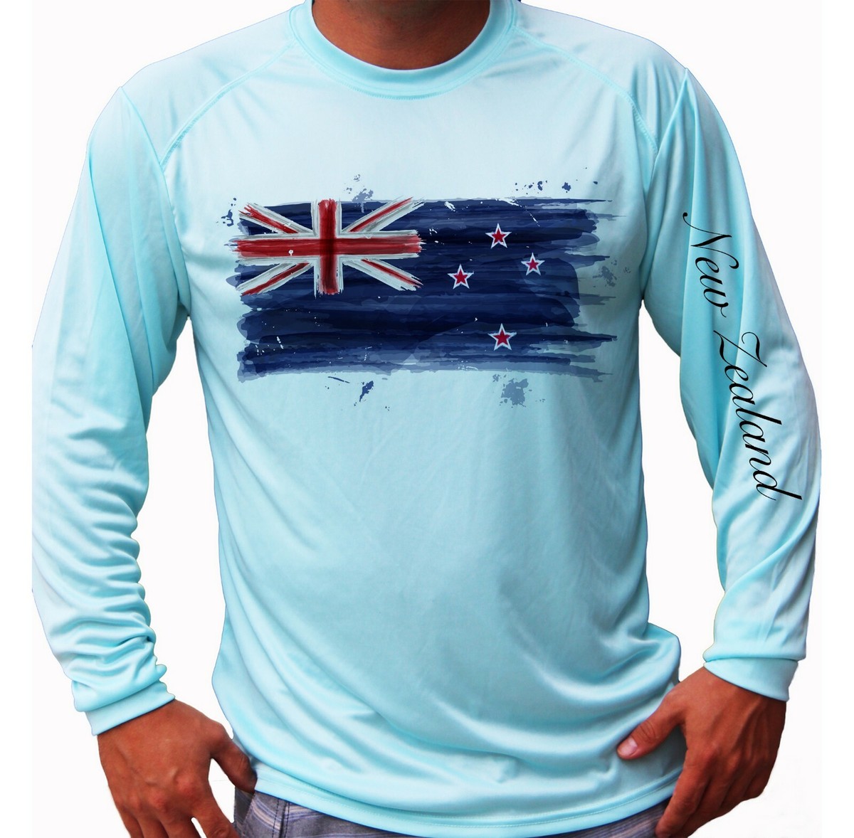New Zealand Flag Fishing Boat Sport Long Sleeve UPF 30 T