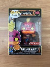 Funko Pop Captain Marvel Black Light Figure #908 Marvel Avengers Target In Hand