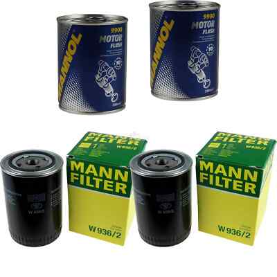 2x Original MANN Ölfilter W 936/2 + 2x SCT Motor Flush Motorspülung