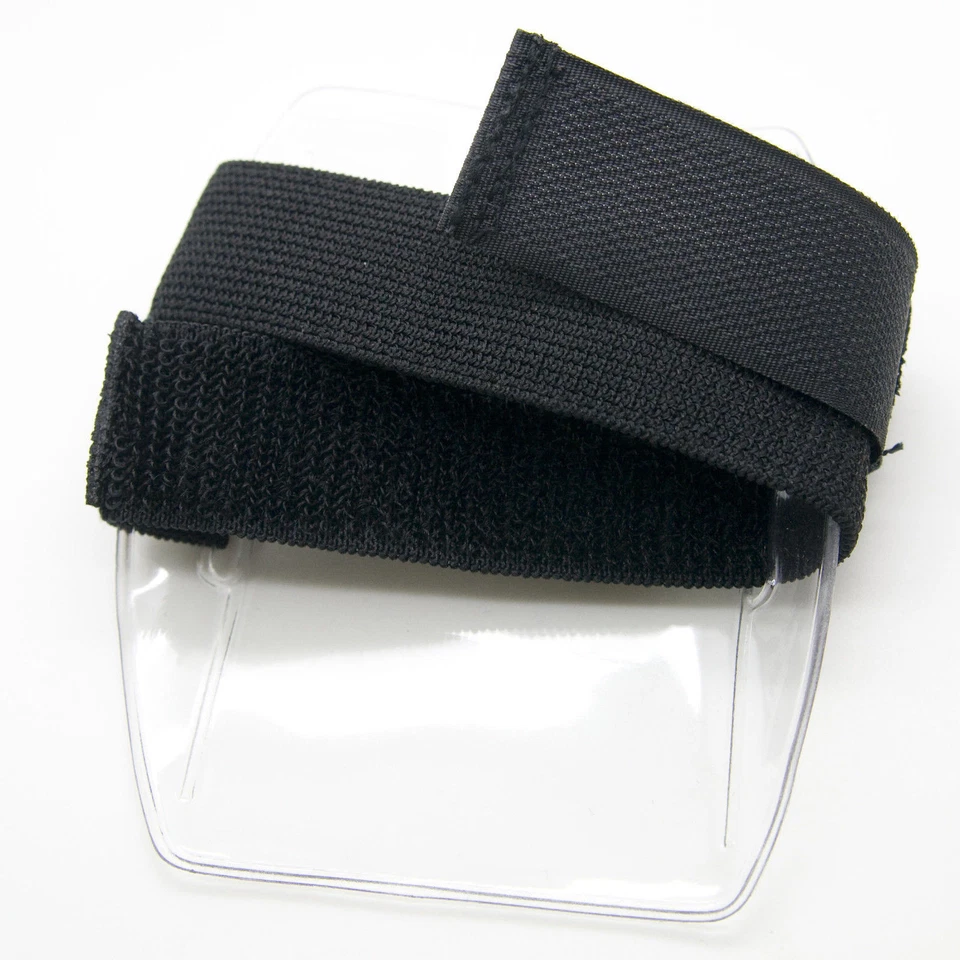 5 Pack - Arm Band Photo ID Badge Holder with Elastic Black/Navy/White Strap - Image 2 of 4