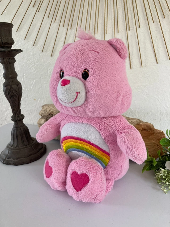 1224⚜️ Peluche Doudou Nounours Bisounours Rose Care Bears Hasbro Hauteur 25 Cm - Photo 2/4
