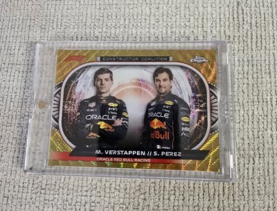 2022 Topps Chrome F1 Max Verstappen/Sergio Perez Constructors Coalition Goldwave