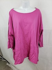 Women's msquare Pink Blouse Shirt One Size Asymmetrical Soft Made In USA