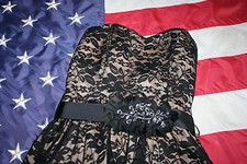 B*Wear Classic Women's Clothing Dresses Black Floral Lace Cocktail Size 7 New