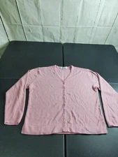 Carolyn Taylor For By Design Essentials Women's Cardigan Sweater Large Pink