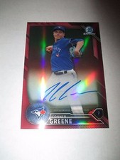 CONNER GREENE 2016 Bowman Chrome RED Refractor Autograph #3/5 AUTO Blue Jays