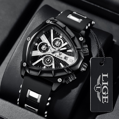 Waterproof Men Watch Big Dial Quartz Analog Luminous Date Sport Male Wristwatch