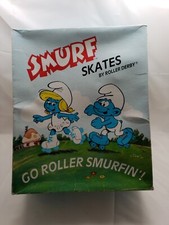 Vintage 1982 Roller Derby Smurfs Roller skates size 2 girls w/box
