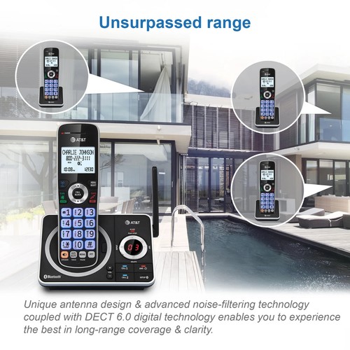 AT&T DLP72412 4-Handset Cordless Phone, Unsurpassed Range, Bluetooth Connect - Zdjęcie 4 z 13