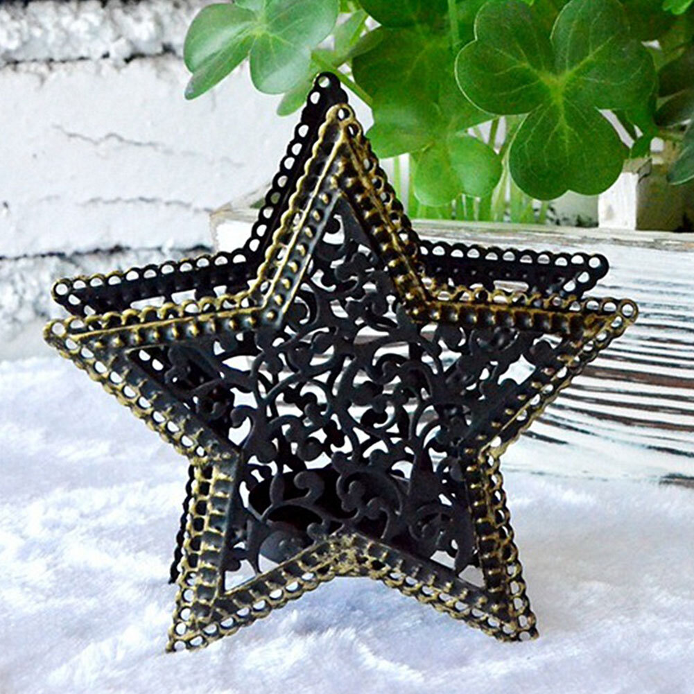 Metal Vintage Tea Light Candle Holder Moroccan Iron Lantern Home Decor