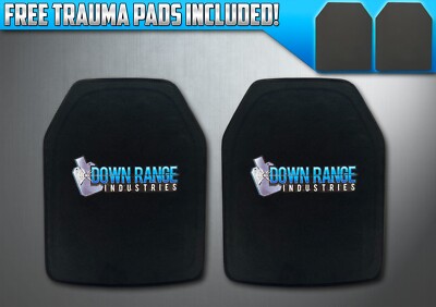 Level 3A+ 10x12 Lightweight 1.2 Lbs/ea Ballistic Hard Armor Plates Pair