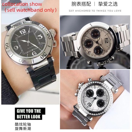 22*14 20*12mm Stainless Steel Watch Band Strap For Cartier PASHA Series Bracelet - Picture 4 of 8
