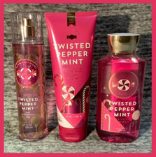Bath  Body Works Twisted Peppermint Fragrance Mist Body Lotion Shower Gel Set