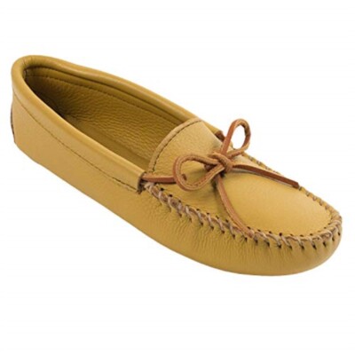 minnetonka women's double deerskin softsole moccasin,natural deerskin,8 m us 747647011340 | eBay