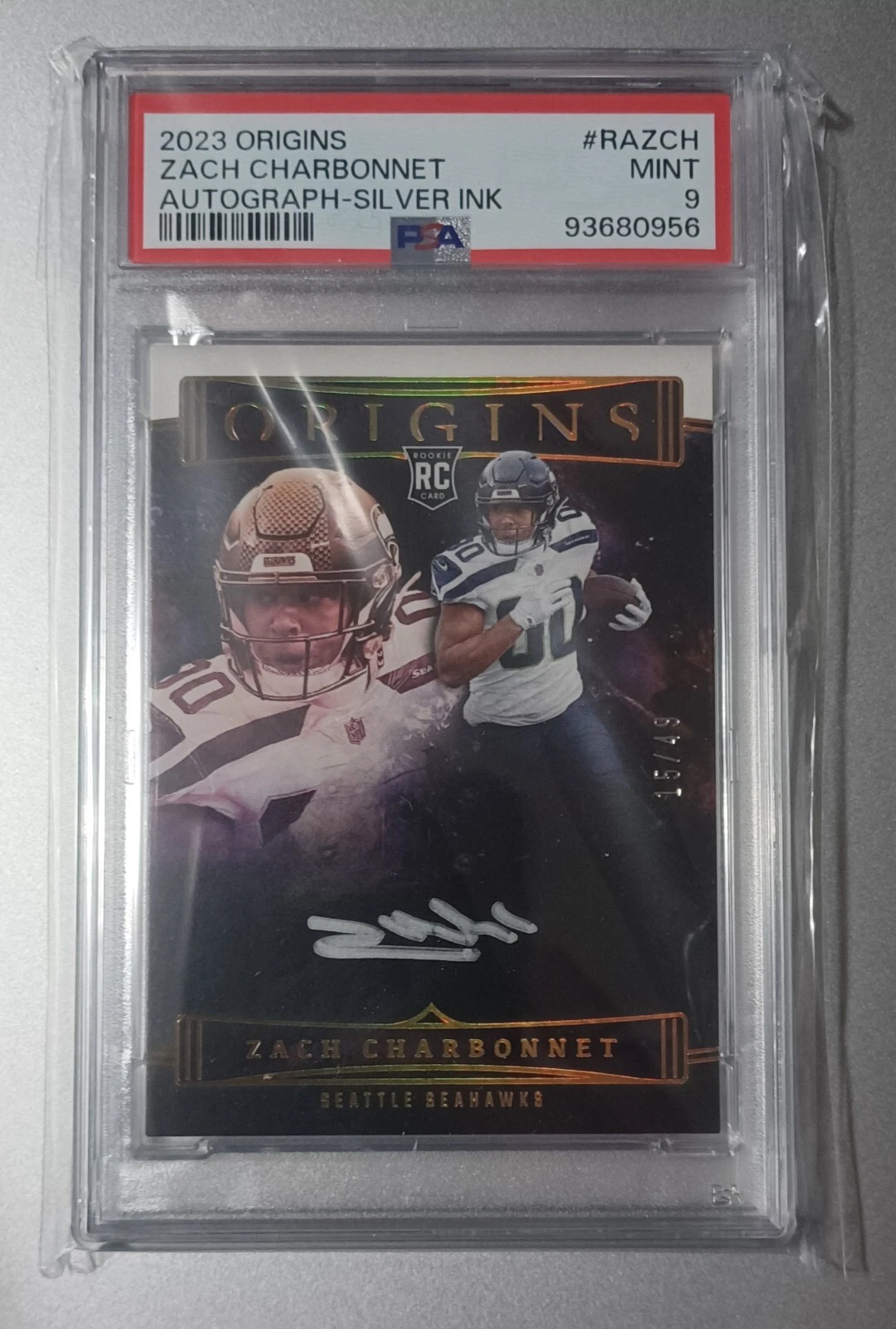 Zach Charbonnet Panini Origins Origins Autographs #RAZCH Silver Ink