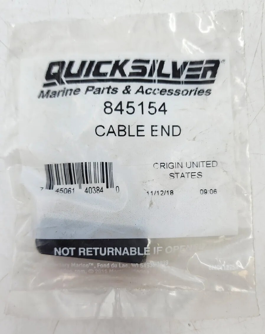 Mercury Quicksilver Mercruiser Part # 845154 Cable End OEM/Genuine