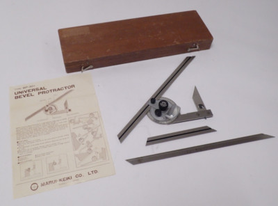 MARUI-KEKI CO., LTD TYPE BP-301 UNIVERSAL BEVEL PROTRACTOR + BOX