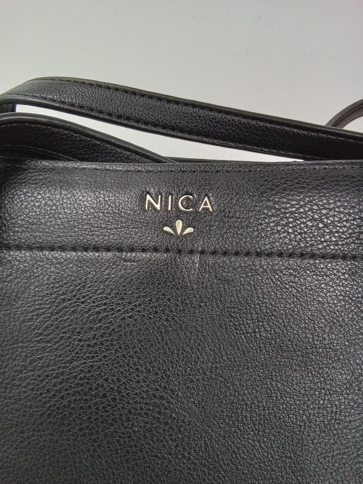 Women's Nica Handbag Black Detachable Shoulder Strap Zip Closure