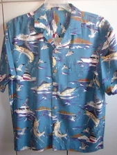 Paradise Found  XLarge  Classic Sportfish & Boats on Blue/Nice