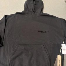 NWT $100 Essentials Hoodie sweatshirt: color Stretch Limo; Sz Men’s Small