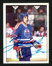 Jaroslav Pouzar Signed 1983-84 O-Pee-Chee Sticker Card 151 Edmonton Oilers
