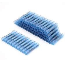 50-10x 14-16AWG Blue Wire Butt Connectors Heat Shrink Splice Terminal Waterproof