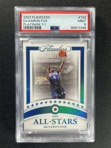 One Of One 1/1 2022-23 Flawless De'Aaron Fox All-Stars Diamond Platinum PSA 9