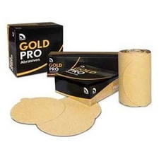 US Chemical And Plastics 6" PSA Sanding Disc Gold 100-Pack Roll 120-Grit (82308)