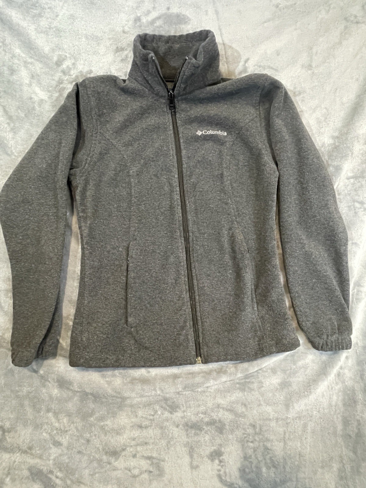 Women’s Columbia Benton Springs Full Zip Front Fleece Jacket Medium Grey