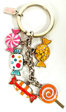 COACH Key FOB Ring Keychain Charms SWEETS Candy, Colorful, Silver Hardware, New.