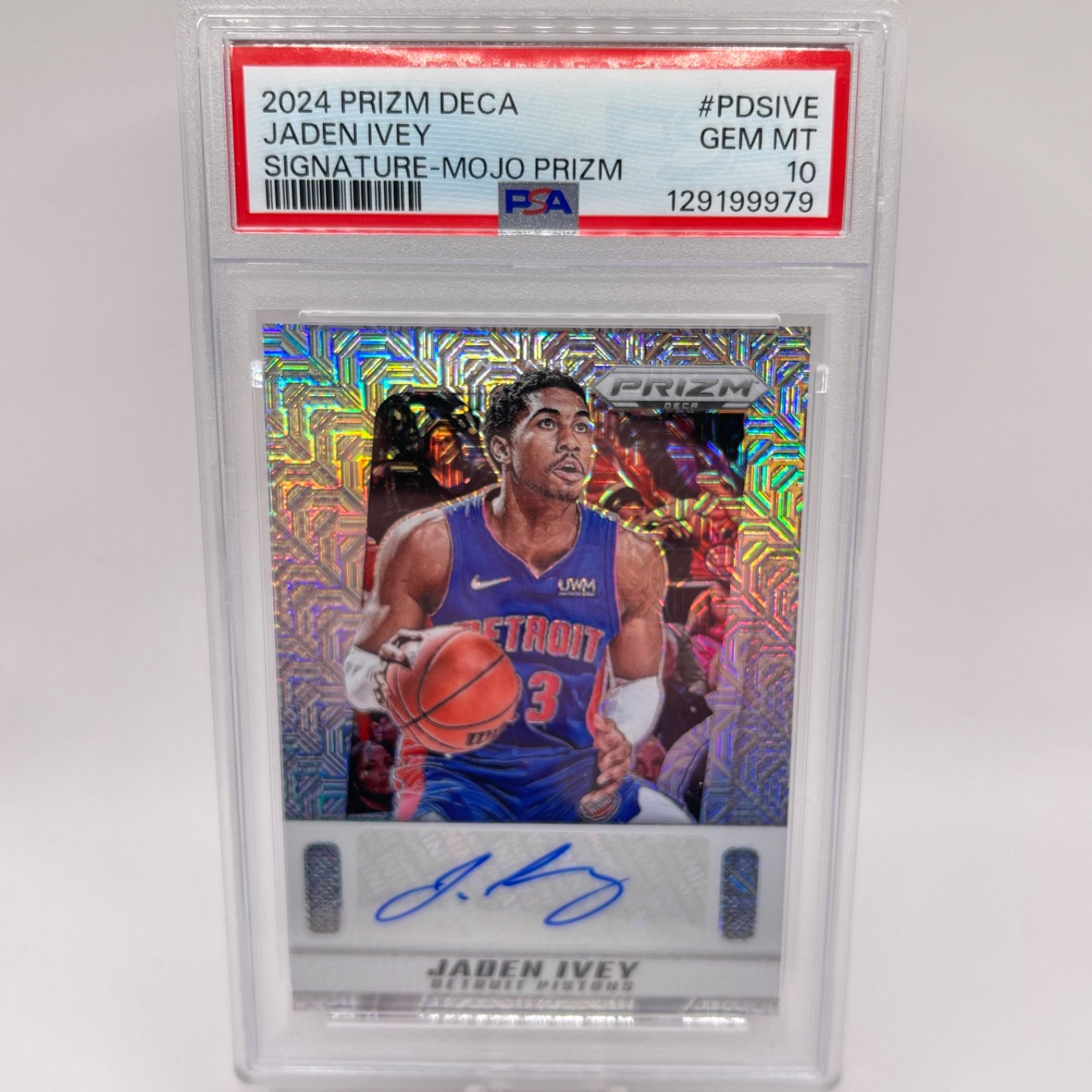 2024 PANINI DECA JADEN IVEY MOJO PRIZM #βD /25 AUTOGRAPH PSA 10 π