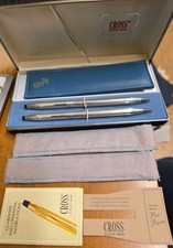 1970s CROSS Rose Sheath STERLING SILVER Pen Pencil Set
