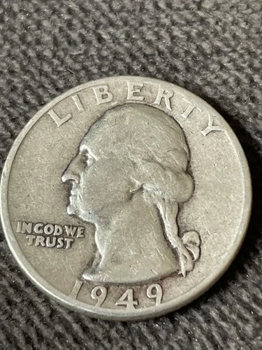 1949 D 90% silver Washingtyon quarter