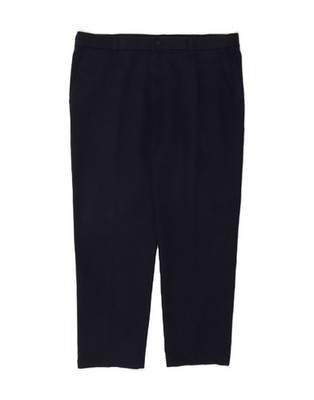 IZOD Mens Straight Chino Trousers W40 L30 Navy Blue Cotton DT98