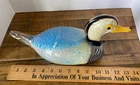 Mid-century  Murano Art Glass Mallard Duck 12” long Silver Flecks, Heavy